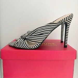 Catherine Malandrino Black and White Striped Heels